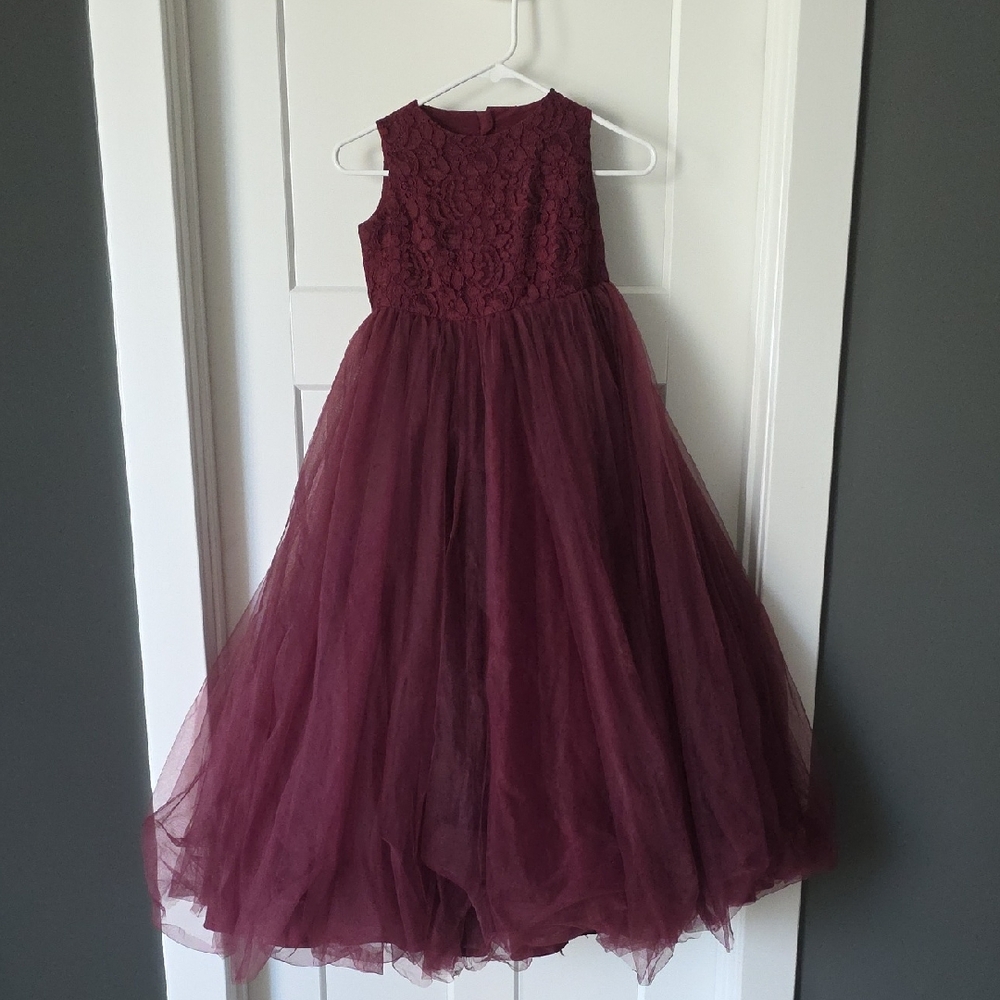 Burgundy Flower Girl Dress